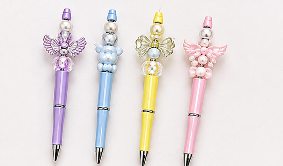 Skyla Studio pastel charm pens with DIY beaded toppers